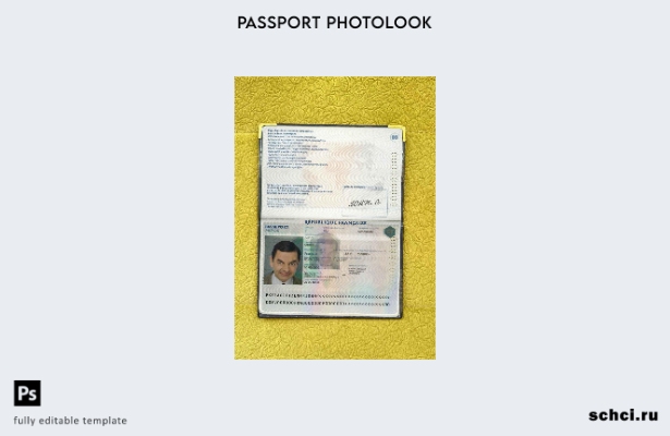 Цифровая загрузка шаблона фотографии паспорта Франции